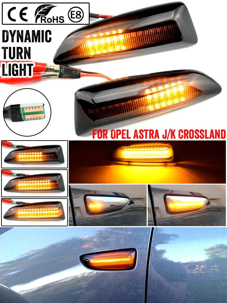 Dynamic Side Marker Turn Light for Opel Astra J Crossland Grandland Insignia