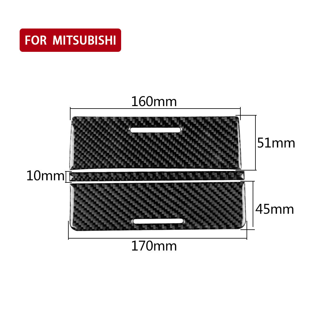 Carbon Fiber Inner Storage Box Panel Cover Trim for Mitsubishi Lancer 2010-2015