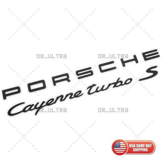 Matte Black P-O-R-S-C-H-E for Cayenne Turbo S Letter Rear Badge Emblem Nameplate 958