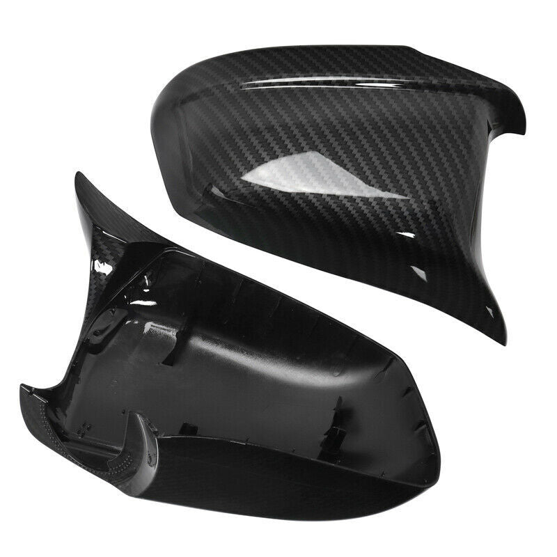 2-piece rearview mirror cover and door flap cover for BMW Pre-LCI 2011-2013, carbon fiber.