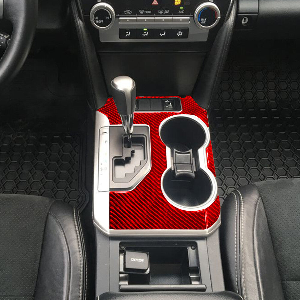 Red Carbon Fiber Gear Shift Panel Decorative Cover Trim for Toyota for Camry 2012-14