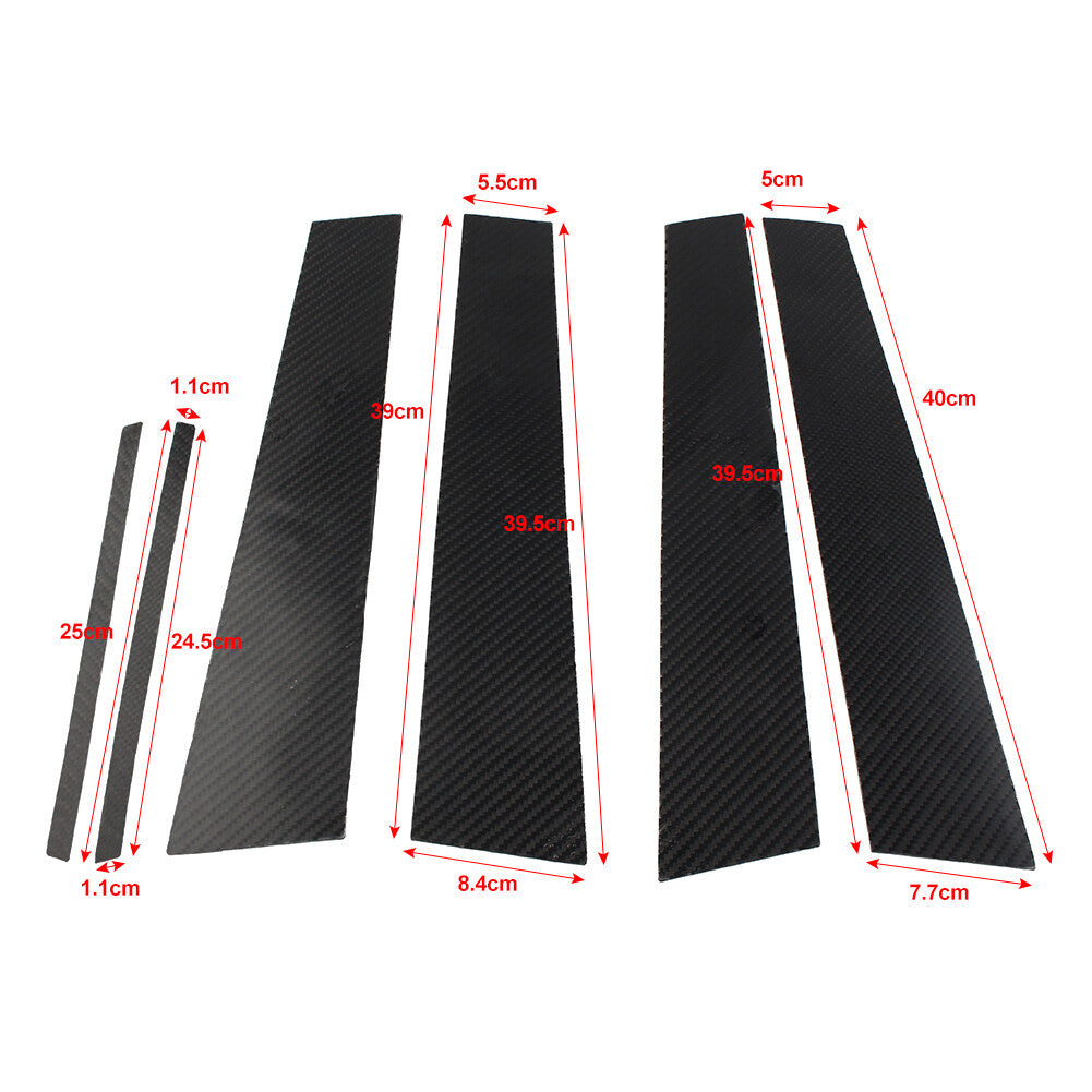 6 Pcs Car Exterior Door Window B Pillar Post Cover Trim for Lexus IS 2006-2013