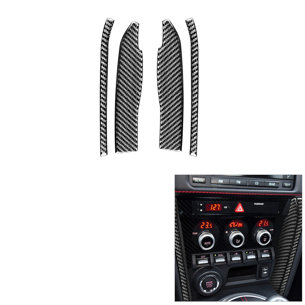 4Pcs Carbon Fiber Central Console Side Trim for Toyota 86 for Subaru BRZ 2016-2020