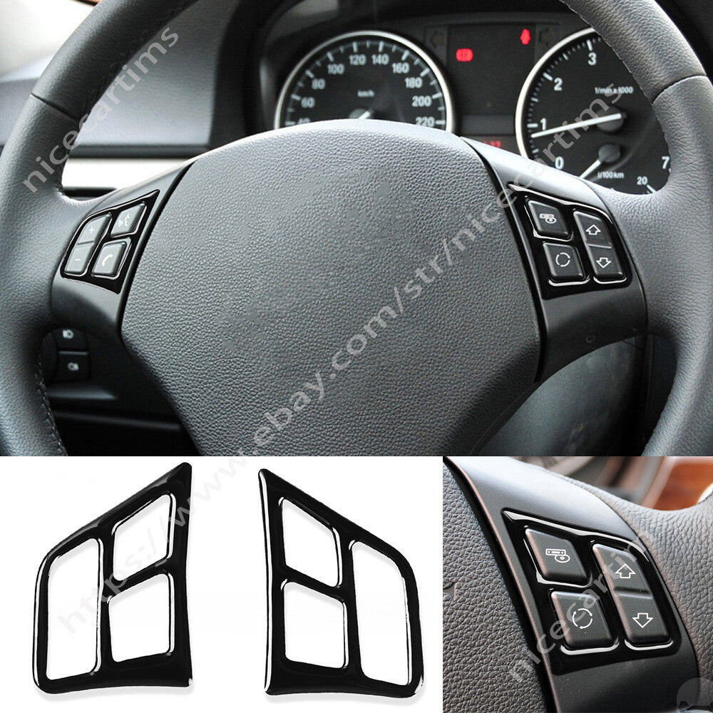Black Interior Steering Wheel Button Cover Trim for BMW 3 Series E90 E92 2005-12