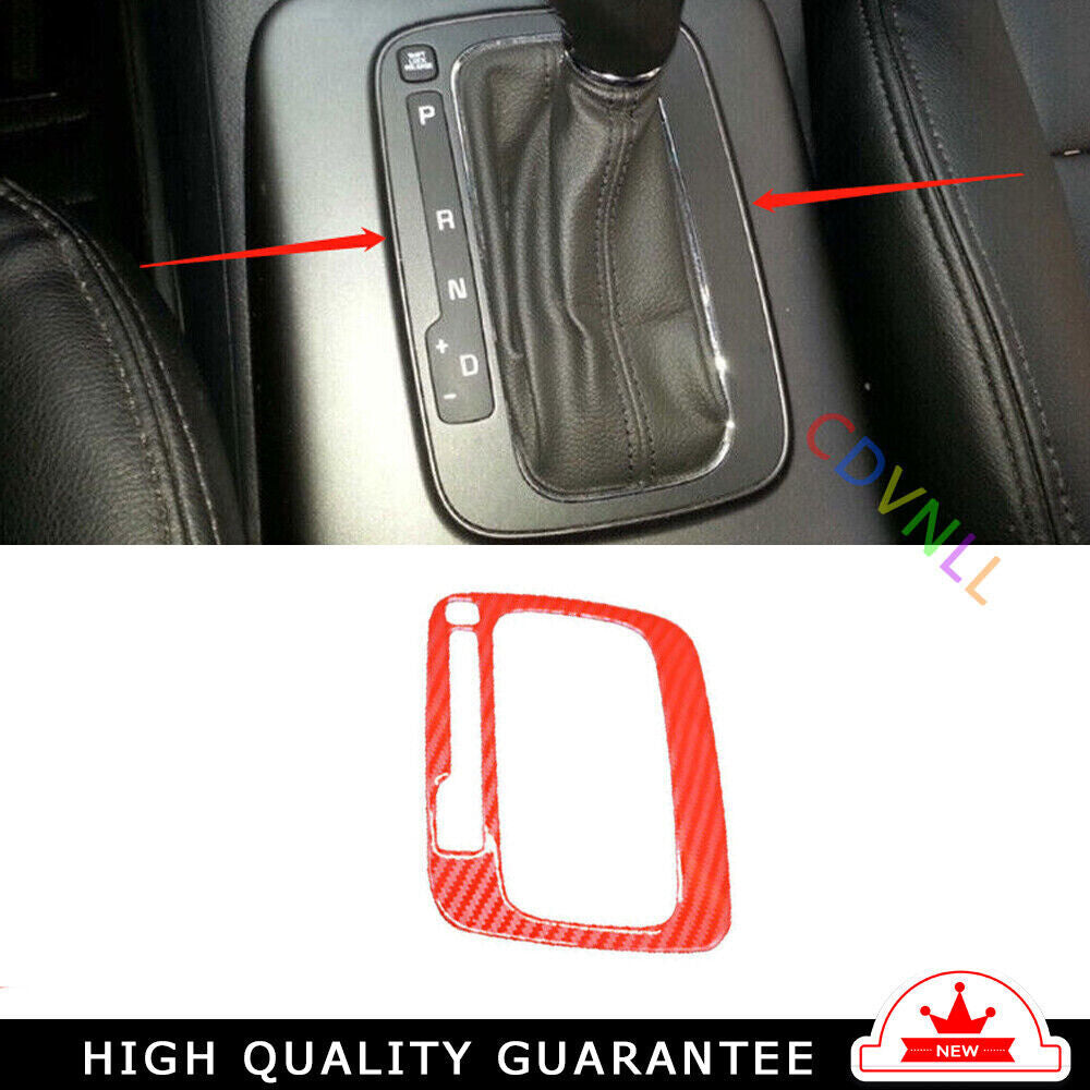 Console Gear Shift Frame Decor Cover Trim for Kia K3 2014-2016 Red Carbon Fiber