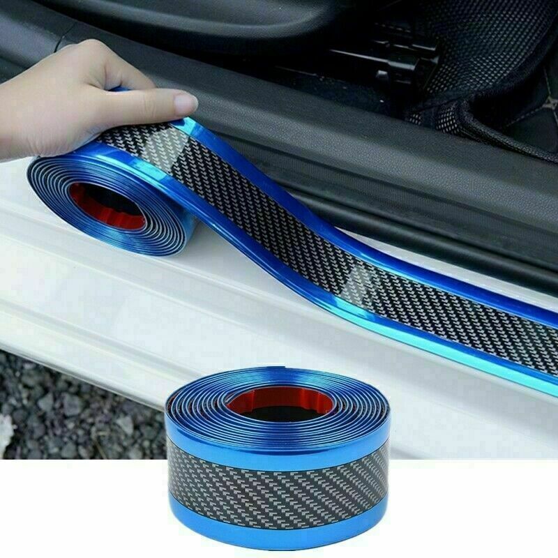 Car Accessories Carbon Fiber Car Door Sill Scuff Plate Sticker Protector 1M*5cm