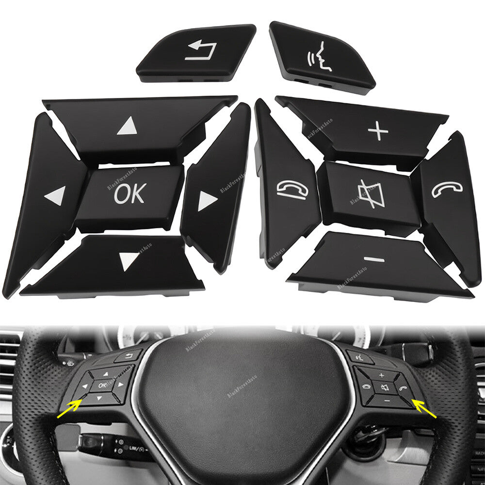 for Mercedes C Class Black LHRH Steering Wheel Control Menu Switch Button Cover