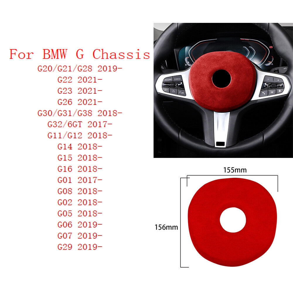 Suede Wine Red Steering Wheel Center Trim for BMW G20 G30 G01 G02G05 G06 G07 G11