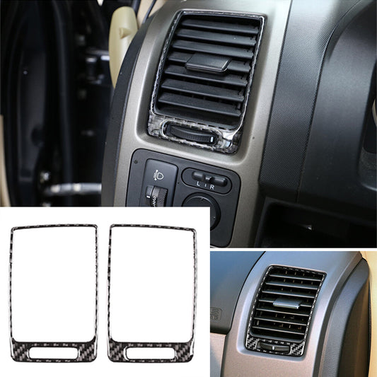 2¡ÁSoft Carbon Fiber Side Air Vent Outlet Cover Trim for Honda CR-V CRV 2007-2011