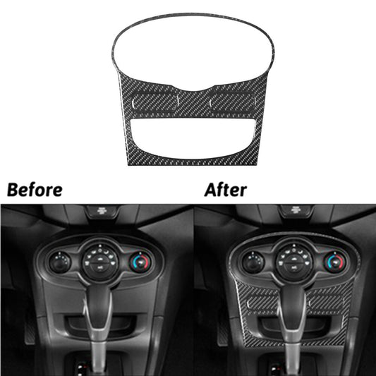 3Pcs Carbon Fiber Climate Control Console Cover Trim for Ford Fiesta 2011-2015