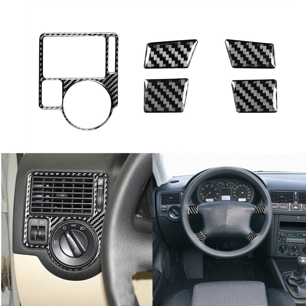 Carbon Fiber Side Steering Wheel & Air Vent For Volkswage for VW for Golf 4 1999-2004
