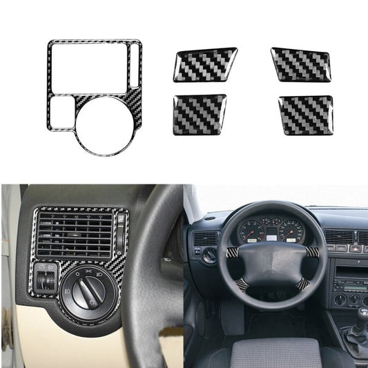 Carbon Fiber Side Steering Wheel & Air Vent For Volkswage for VW for Golf 4 1999-2004