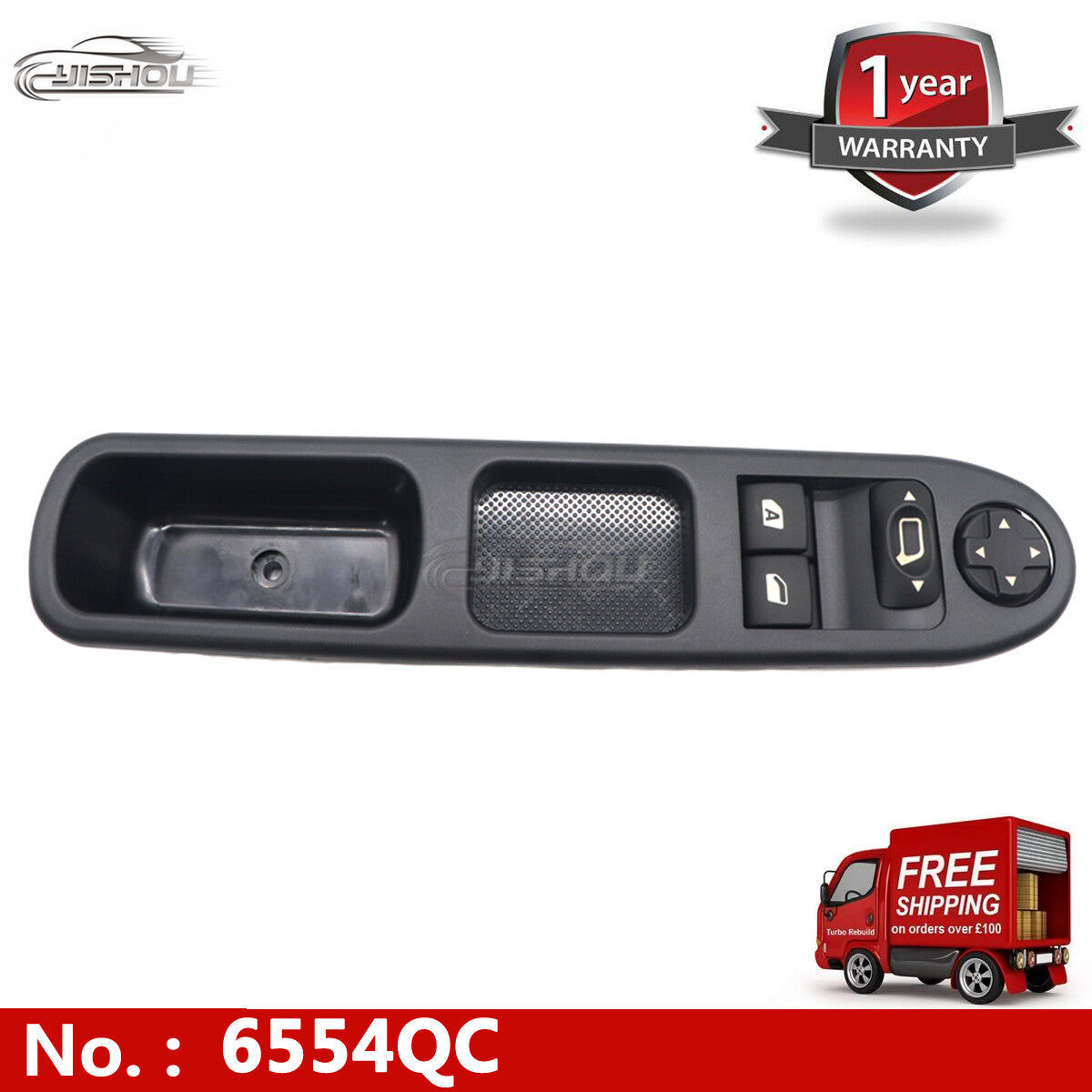 6554.QC 6554QC Switching Element Power Window Switch for Peugeot 207 Front Left