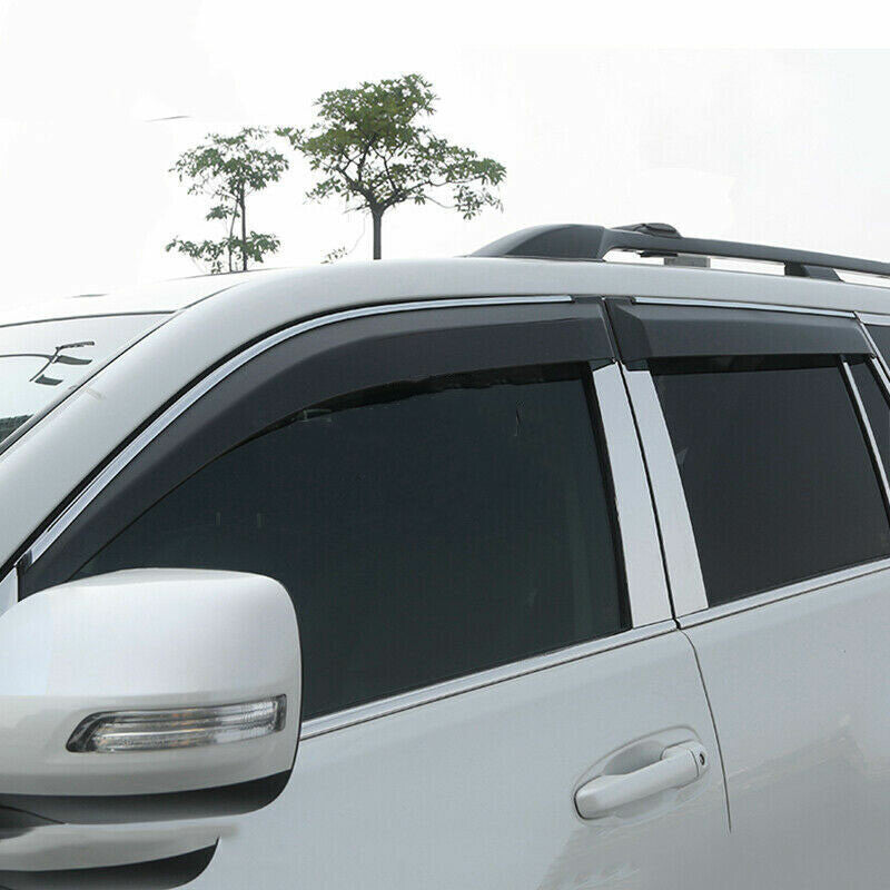 for Toyota Prado 150 2018-2021 Black Vent Window Visor Sun Rain Guard Deflector