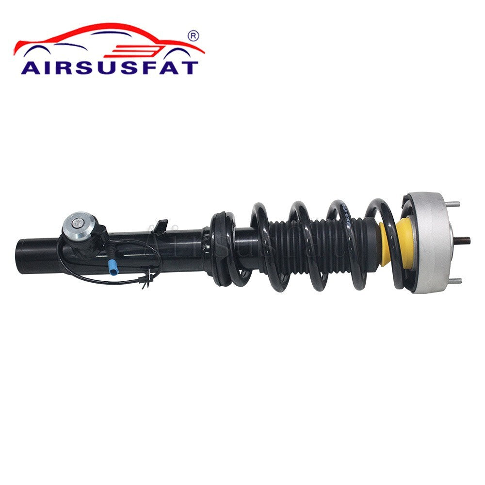 A pair of front shock absorber strut coil spring assemblies with EDC for BMW X5, F15, X6, and F16.