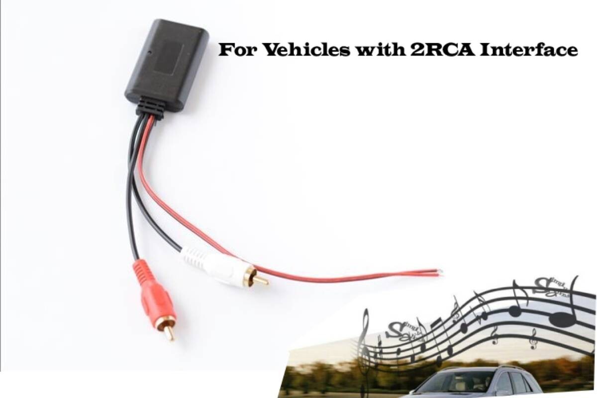 12V Car Blue-tooth Receiver Module AUX-in Adapter 2RCA Interface Parts