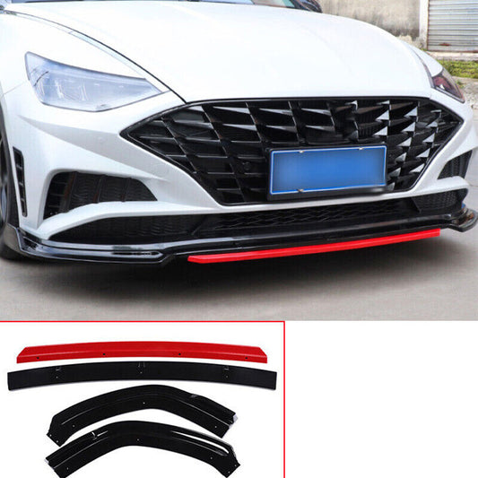 for Hyundai Sonata 2020-2023 Black Red Front Bumper Lip Spoiler Splitter 4PCS