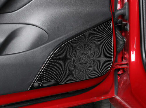 for Tesla Model 3 2017-2023 Black Steel Interior Door Speaker Ring Cover Trim 6x