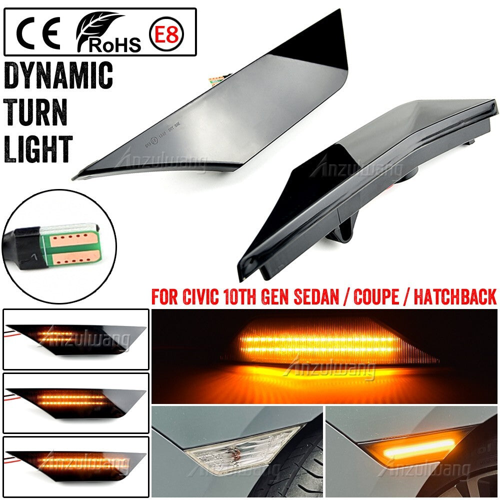 Dynamic Side Marker Turn Light for Honda for Civic 10th Gen Sedan/Coupe/Hatchback