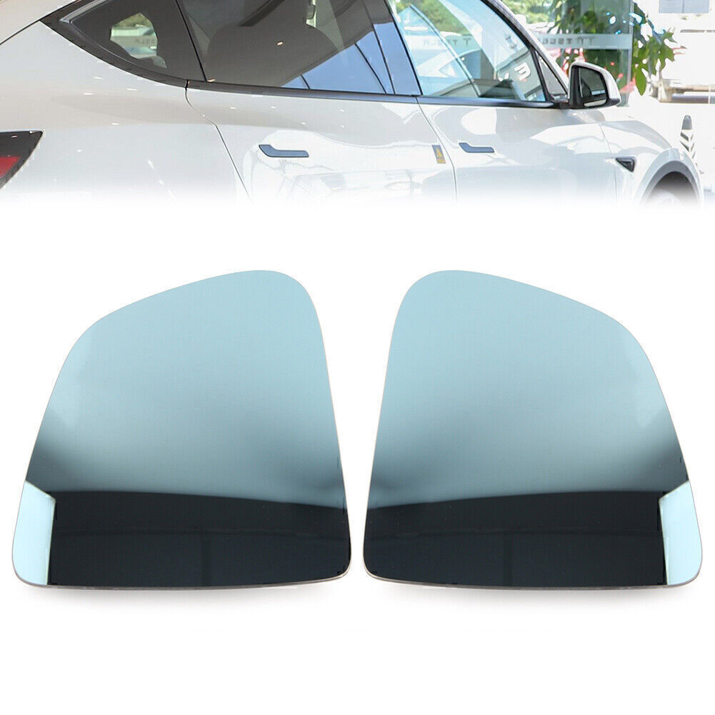 for Tesla for Model Y Left Right Lens Heating Waterproof Car Rearview Mirror Blue