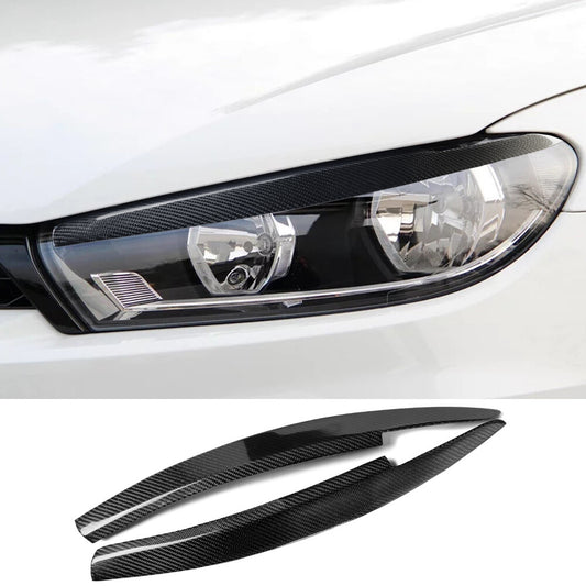 Carbon Fiber Headlight Eyelids Eyebrow Trim for Volkswagen for VW Scirocco 2008-2017