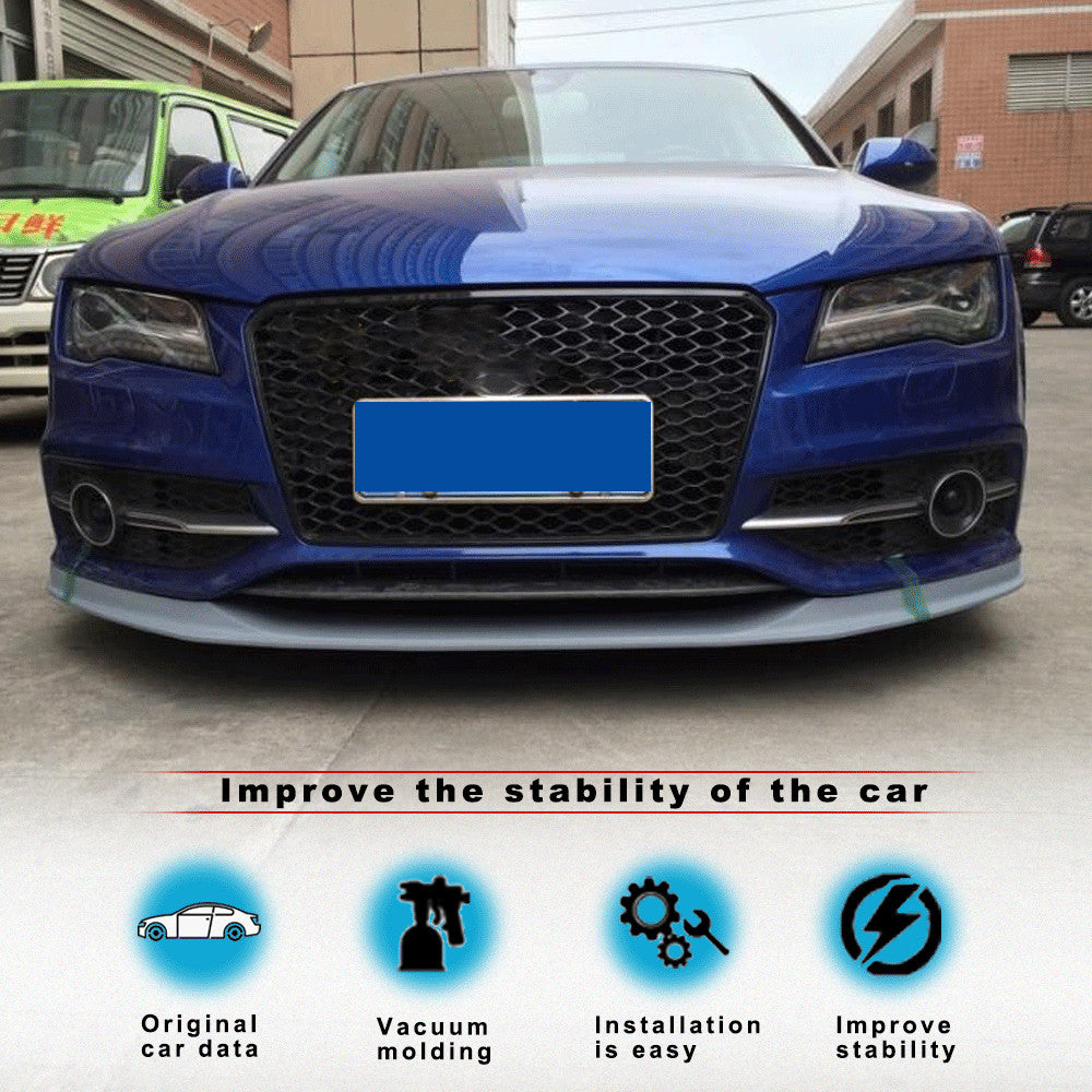 FRP Unpainted Front Bumper Lip Chin Spoiler Fit for Audi A7 Sline S-Line 2012-14