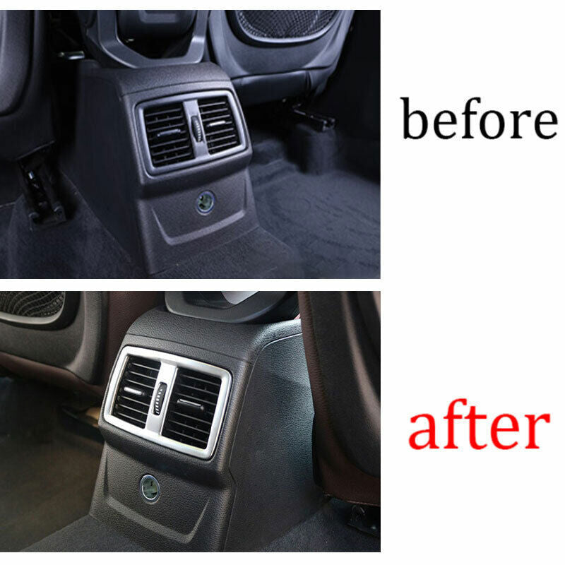 Matte Silver Inner Rear Air Outlet Vent Frame Trim Fit for BMW X1 F48 2016-2022
