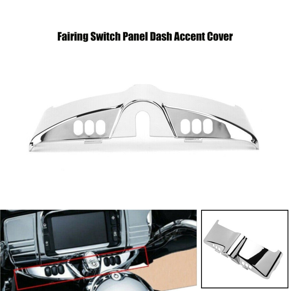 Chrome Switch Dash Panel Accent Fairing Cover Chrome for Harley 2014-23 Touring
