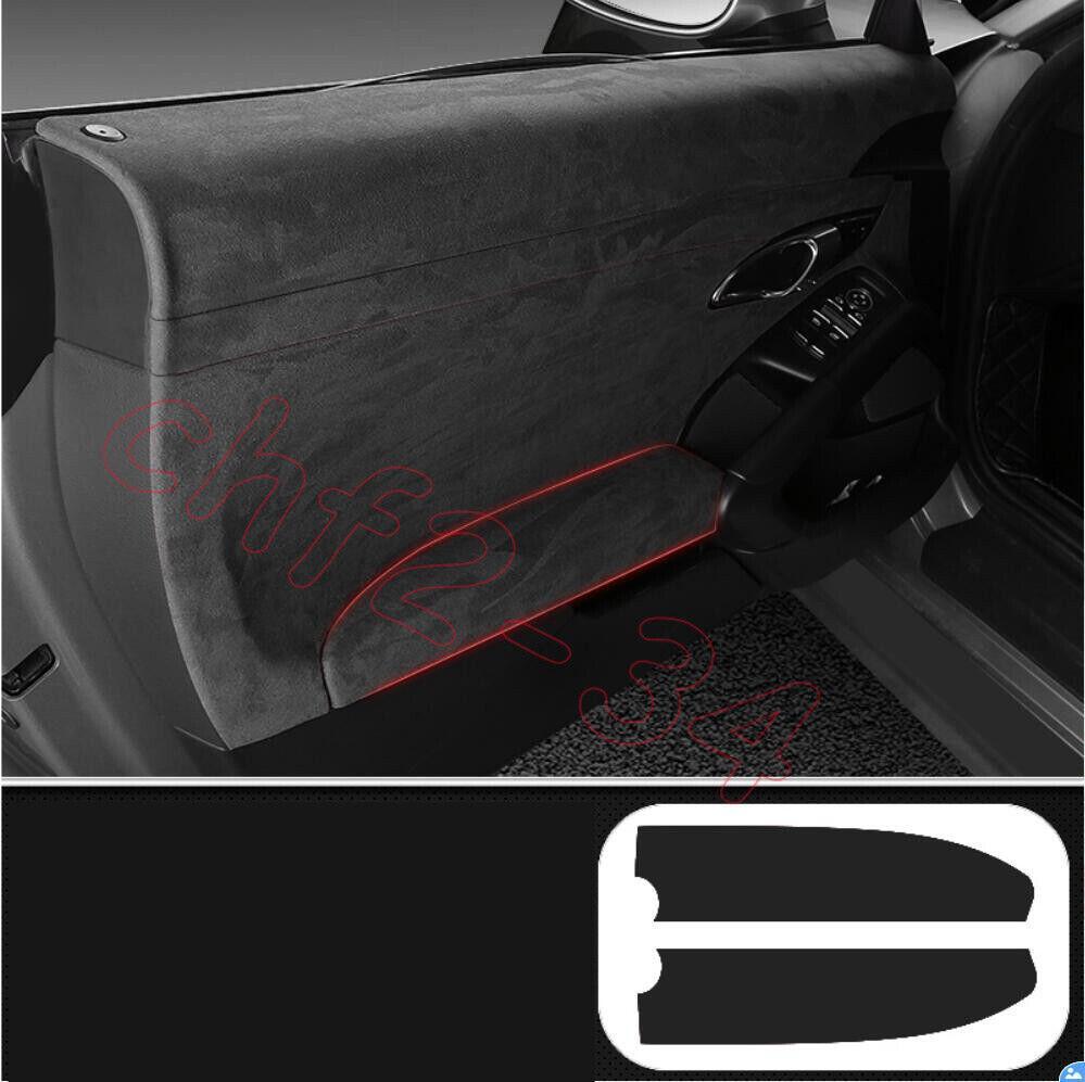 for Porsche 718 Cayman BlackRed Suede Inner Door Panel Armrest Cover