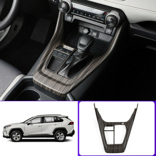 for Toyota RAV4 2019-2022 Wood Grain Central Console Gear Shift Frame Cover Trim