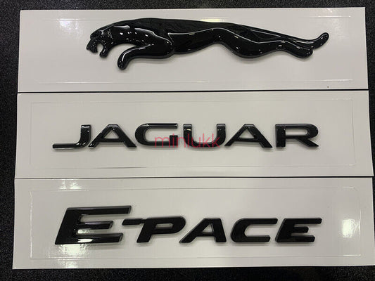 3x Gloss Black E-PACE Emblem Rear Badge Decal for Jaguar E-pace V6 R S E-PACE