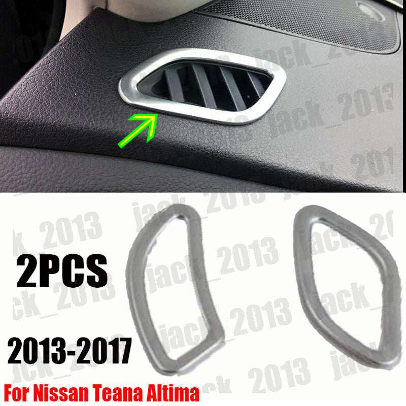 Matte Car Front Air Vent Outlet Cover Trim 2pcs for Nissan Teana Altima 2013-17