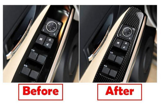 Real Carbon Fiber Window Switch Button Garnish Trim for Lexus IS 2013-22 300 350