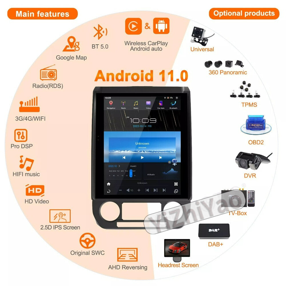 Android for Ford F150 2015-2021 Car Radio Screen 2DIN Stereo Receiver Player