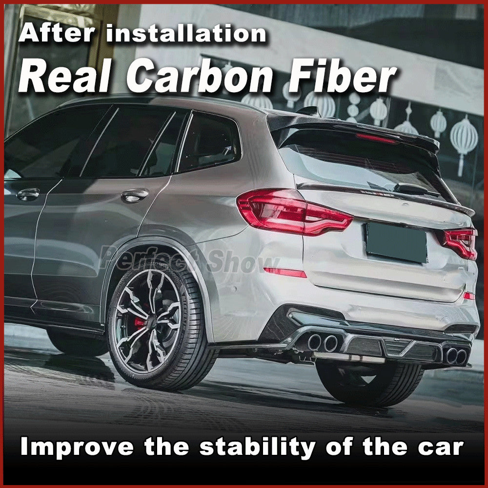 for BMW X3 G01 F97 X3M IX3 2018-2023 REAL Carbon Rear Roof Spoiler Window Wing