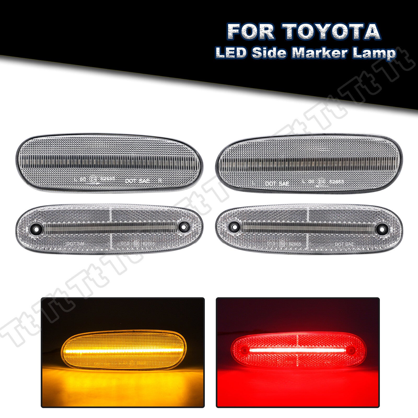 Transparent lens for 93-98 for Toyota Supra Mk.4 LED front and rear bumper side marker lights