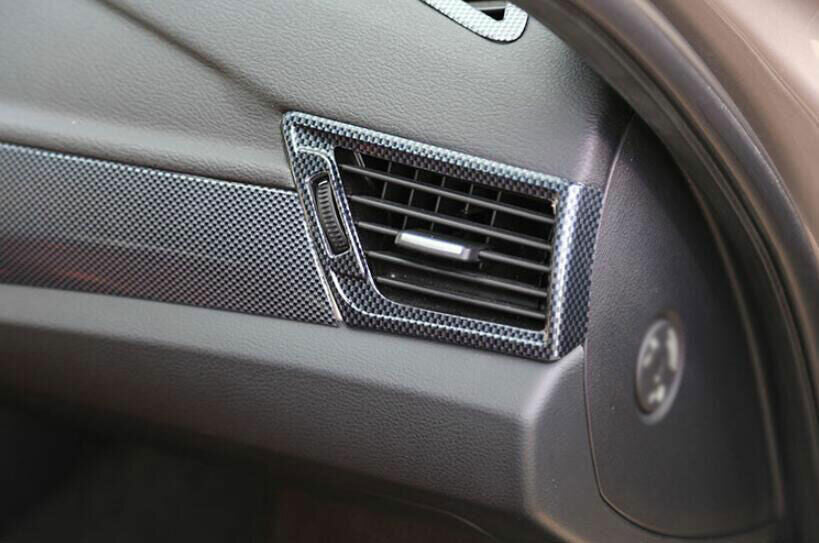 for BMW 2013-15 E84 X1 ABS Carbon Fiber Dashboard Upper Air Outlet Vent Trim 2P