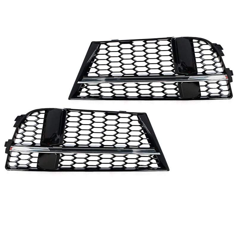 Glossy Black for AUDI A3 8V S-LINE 2017-2019 Fog Light Grille Cover