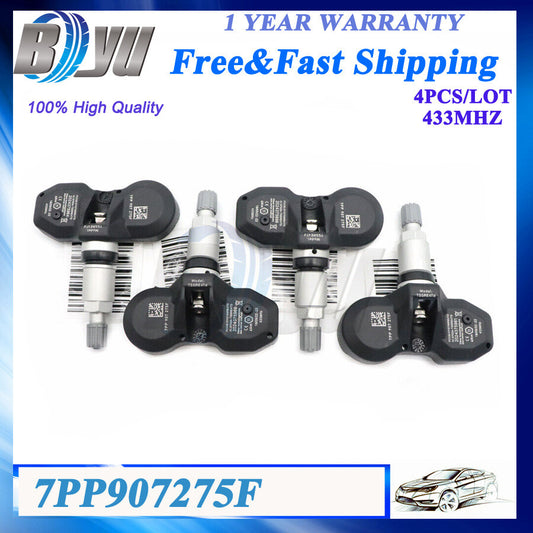 TPMS Tire Pressure Sensor 433MHZ for Audi A4 A6 for A8 Q7 R8 for VW 4pcs 7PP907275F