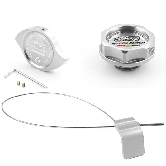 Oil Filler Cap+ Radiator Cap+ Oil Dipstick for Honda for Acura K20 K Series Silver