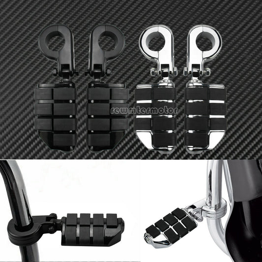 1 to 1.25 Motorcycle Highway Foot Pegs Footrest Engine Guard Clamps Mount Kit