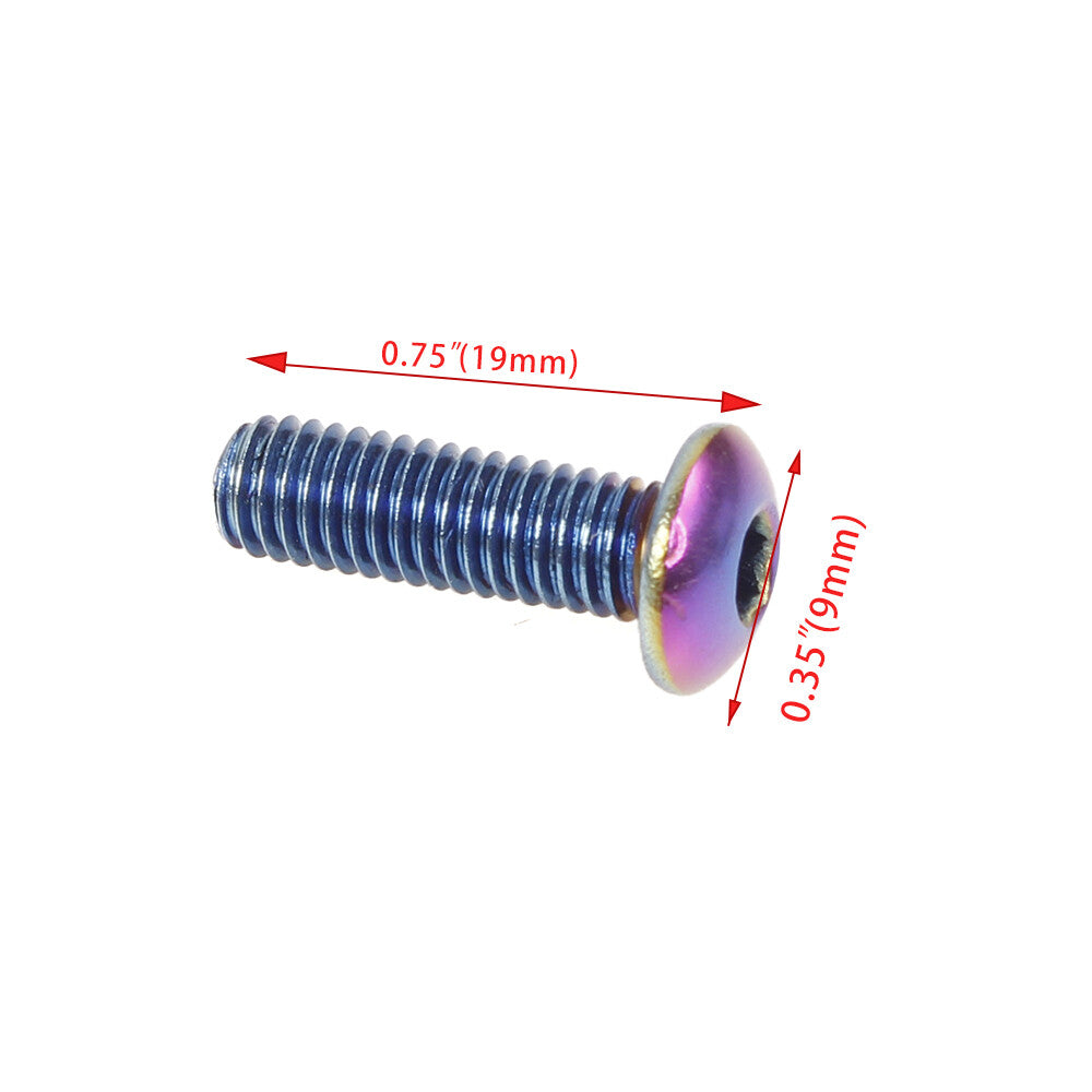 Upgrade Car Steering Wheel Screw Kit Button Head 6 piece Neo Chrome + Hex Key