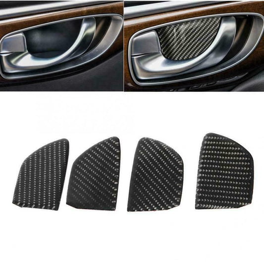 4Pcs Carbon Fiber Door Handle Cover Trim Fit for Infiniti Q50 Q60 2014-19