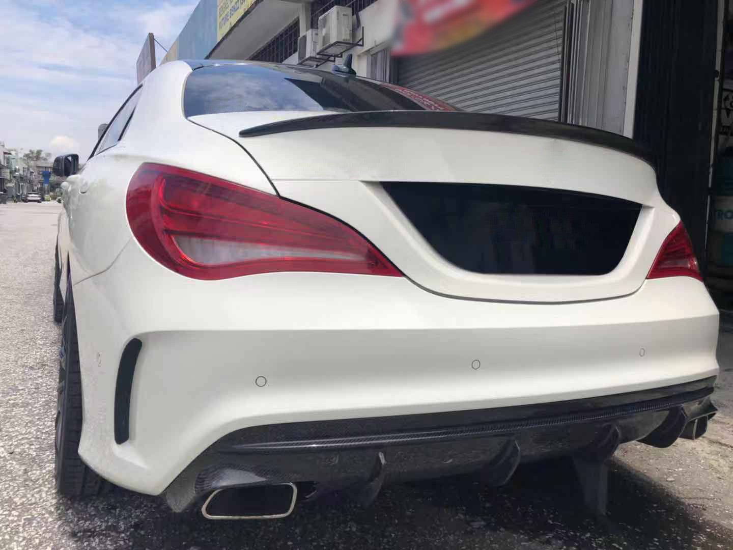 Carbon Rear Bumper Diffuser Lip Kit for Mercedes-Benz C117 CLA250 CLA45 16-19