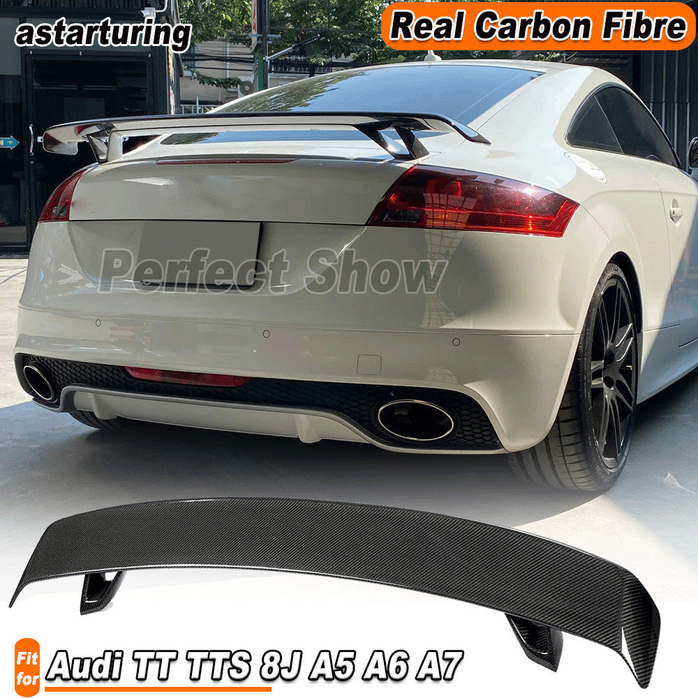 Fit for Audi TT TTS 8J A5 A6 A7 08-11 REAL Carbon Rear Trunk Spoiler Sport Wing