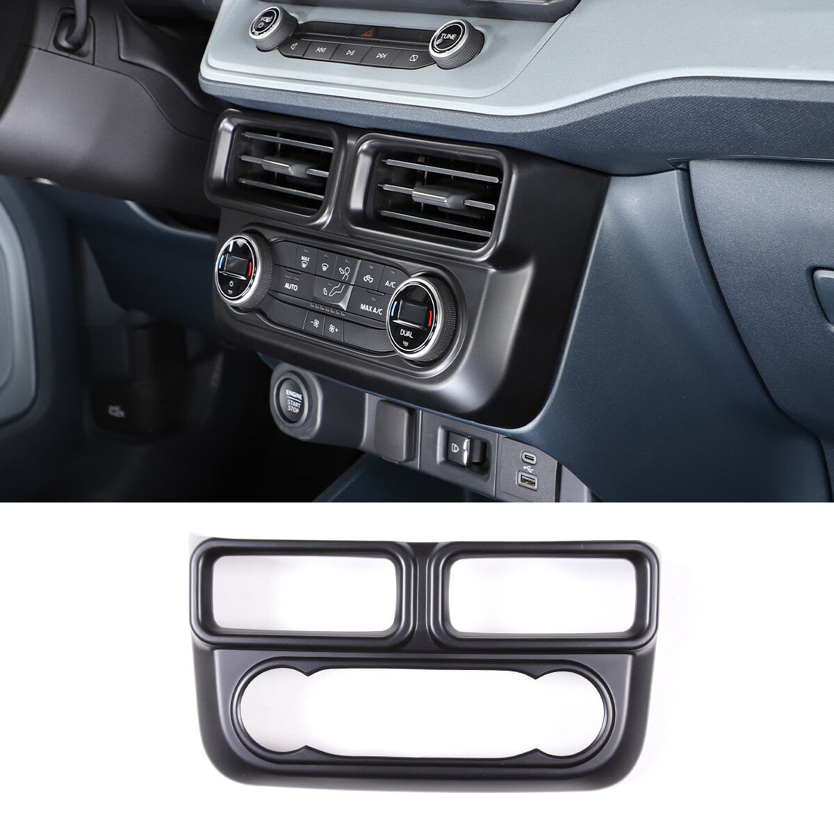 Matte black center control air socket cover for Toyota Tundra Sequoia 2022 - 23