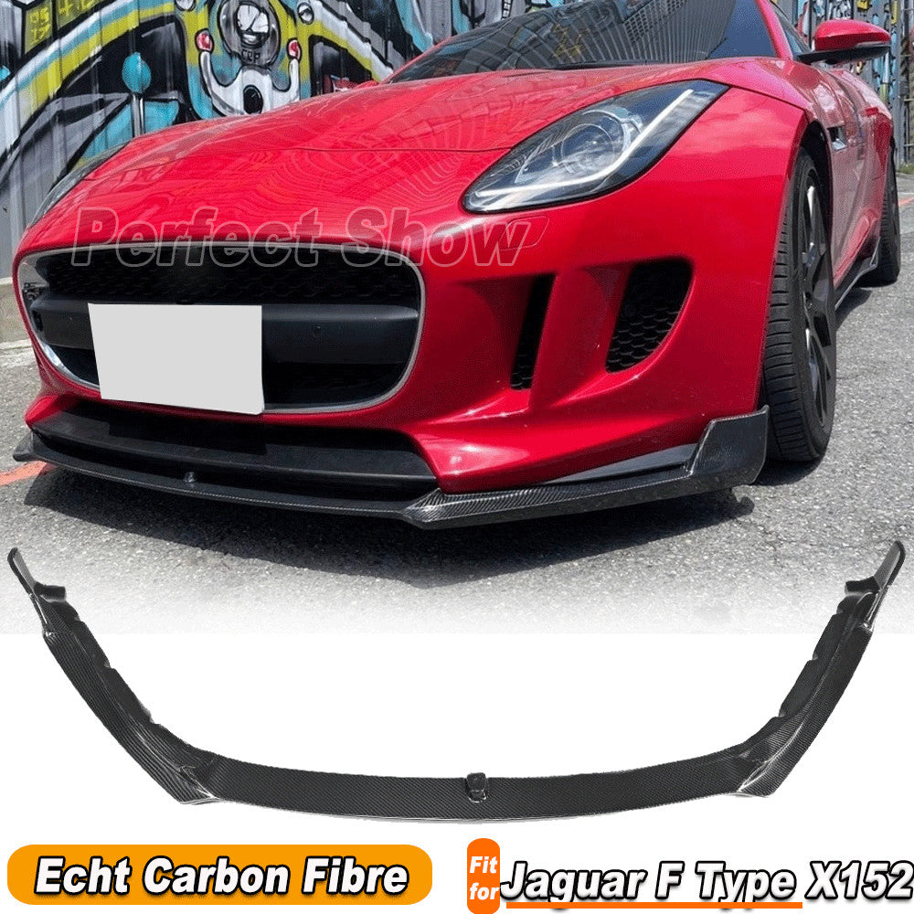 Fit for Jaguar F Type X152 2015-2018 REAL Carbon Fiber Front Bumper Lip Spoiler