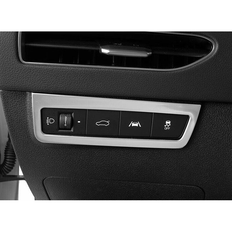 for Hyundai Sonata 2020-2023 Silver Steel car Headlight Switch Button Cover Trim