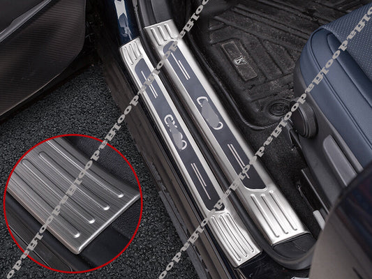 for Mazda CX-30 2020-22 Silver Door Sill Scuff Plate Cover Protector Guard Trim