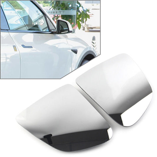 White Lens Heating Waterproof Car Rearview Mirror for Tesla for Model Y Left+Right
